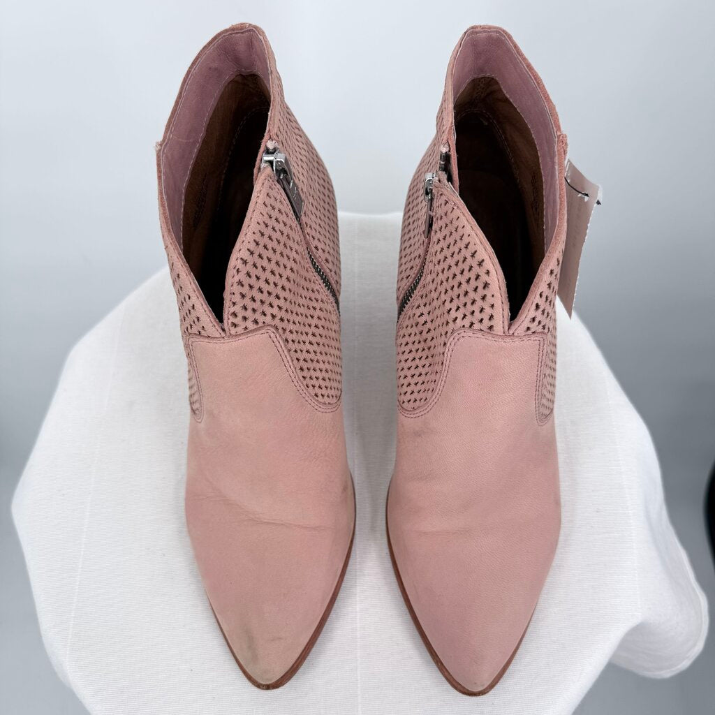 women Frye Jennifer Perforated Bootie Blush Pink Shoes 7.5