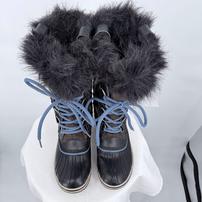 women Sorel Tofino II Herringbone Winter Duck Boot Brown and Black Shoes 7