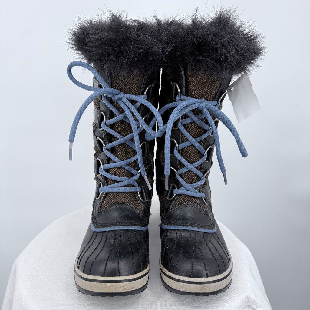 women Sorel Tofino II Herringbone Winter Duck Boot Brown and Black Shoes 7