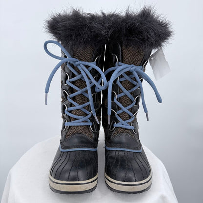 women Sorel Tofino II Herringbone Winter Duck Boot Brown and Black Shoes 7