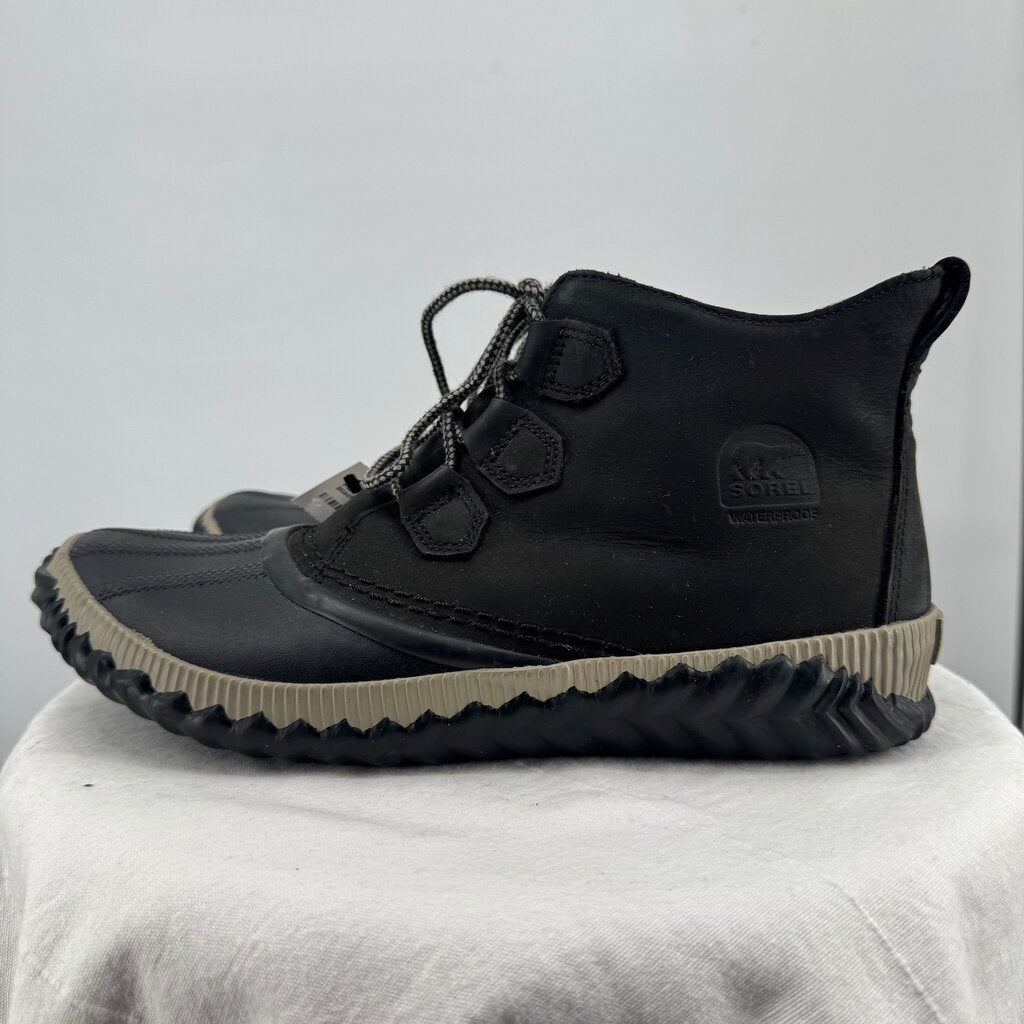 women Sorel Out N' About Plus Waterproof Duck Boot Black Shoes 11