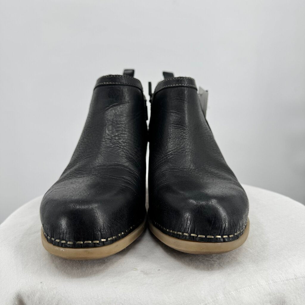 women Dansko Harleen Waterproof Leather Ankle Boots Black Shoes 40/9.5