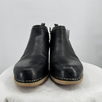 women Dansko Harleen Waterproof Leather Ankle Boots Black Shoes 40/9.5