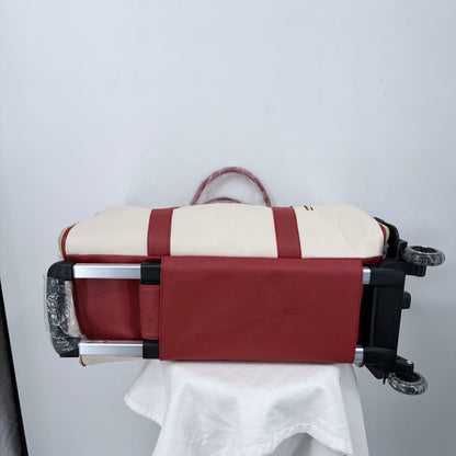 women Luxhe NEW Travel Bag 2.0 Roller Edition Cream Cognac Purse 20" x 9" x 12.5"