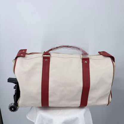 women Luxhe NEW Travel Bag 2.0 Roller Edition Cream Cognac Purse 20" x 9" x 12.5"