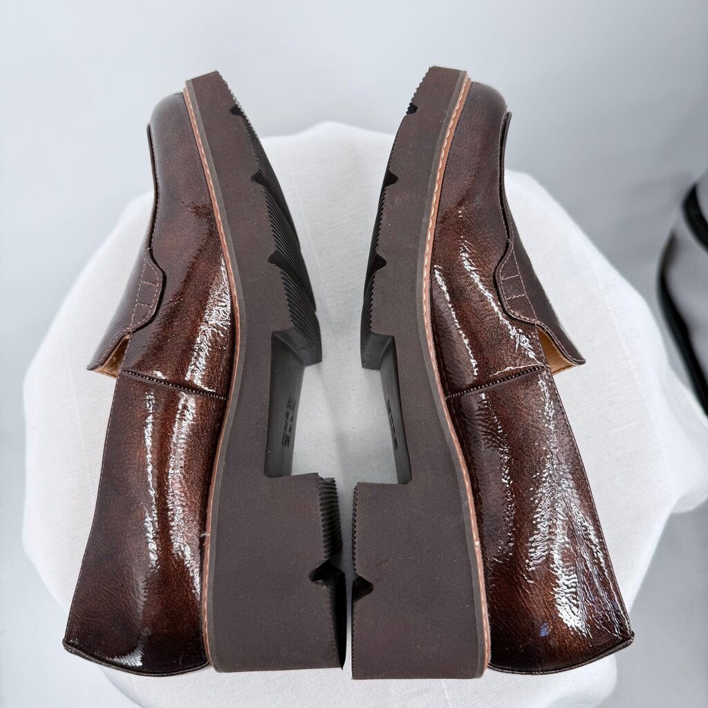 women Naturalizer Cabaret Platform Lug Sole Loafers Bronze Shoes 8
