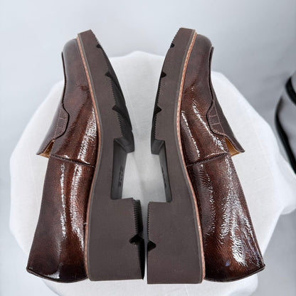women Naturalizer Cabaret Platform Lug Sole Loafers Bronze Shoes 8