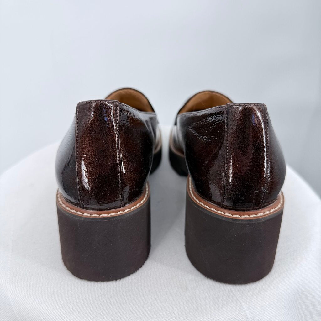 women Naturalizer Cabaret Platform Lug Sole Loafers Bronze Shoes 8