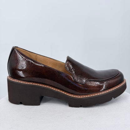 women Naturalizer Cabaret Platform Lug Sole Loafers Bronze Shoes 8