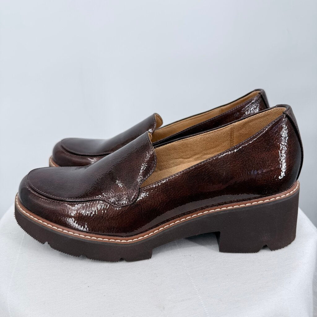 women Naturalizer Cabaret Platform Lug Sole Loafers Bronze Shoes 8