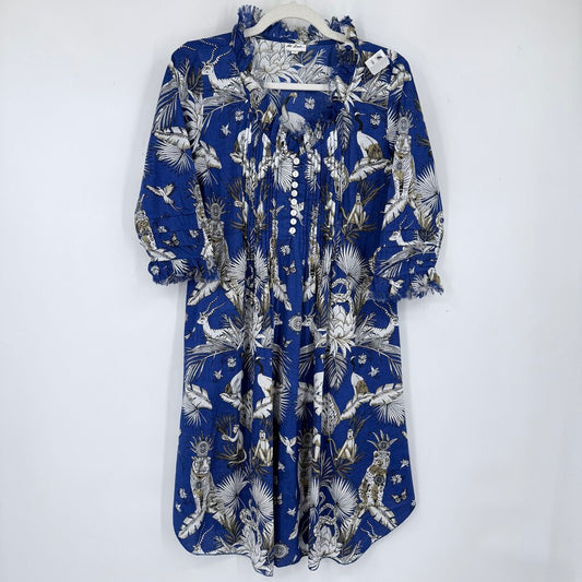 women At Last... Cotton Annabel Tunic Royal Blue Multi Dress 8