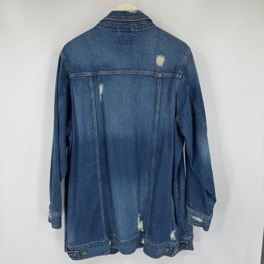 women Torrid NWT Longline Denim Blue Jacket 3/3X
