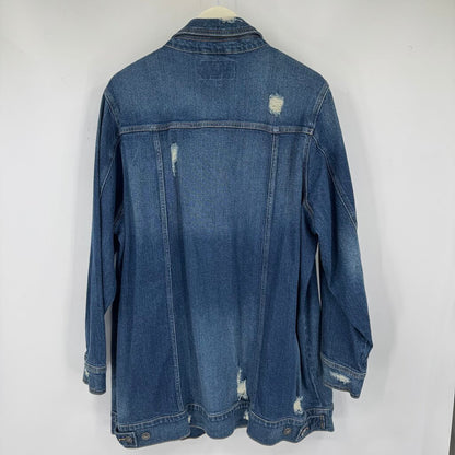 women Torrid NWT Longline Denim Blue Jacket 3/3X
