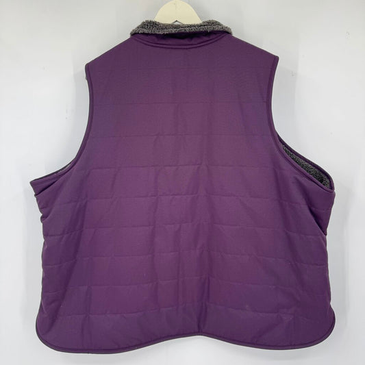 women Carhartt Reversible Sherpa Puffer Vest Plum Gray Jacket 3X