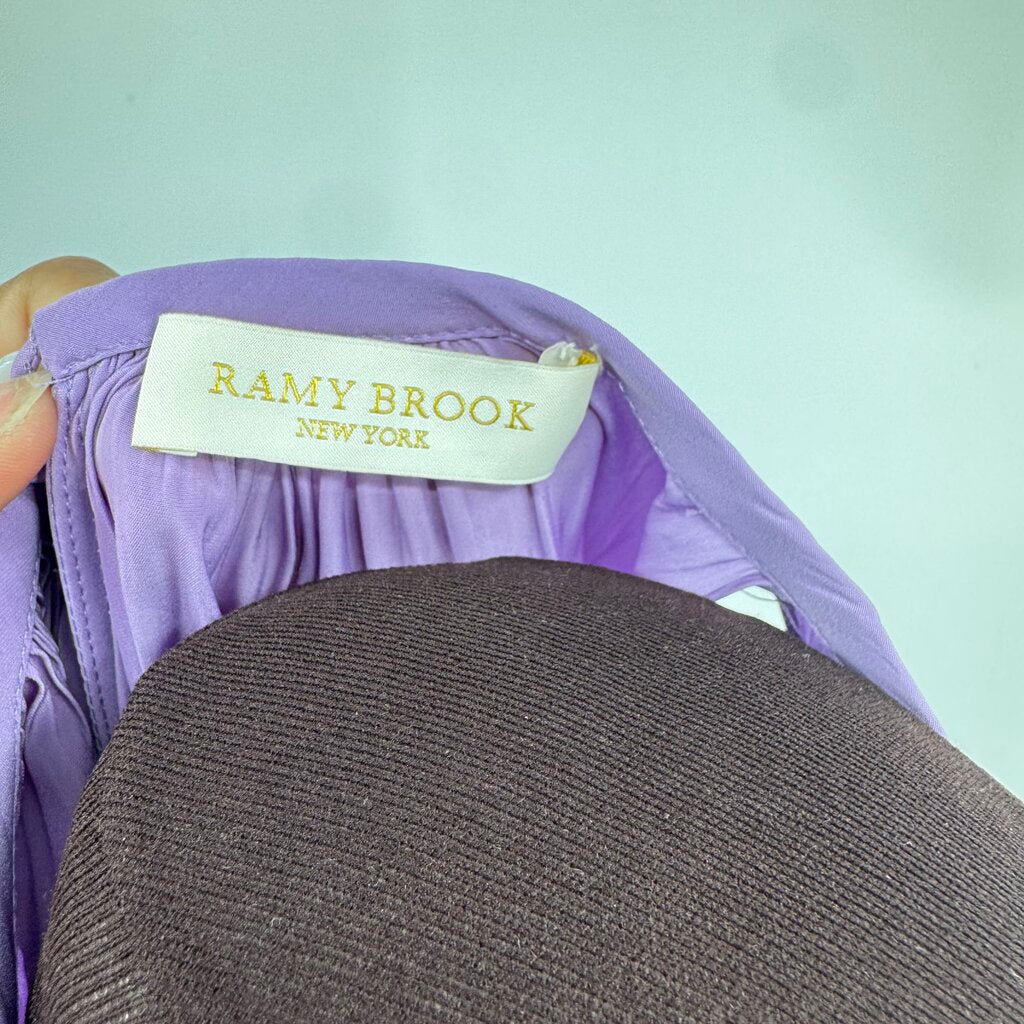 women Ramy Brook Audrey Smocked Waist Sleeveless Midi MSRP $425 Lavender Purple Dress S