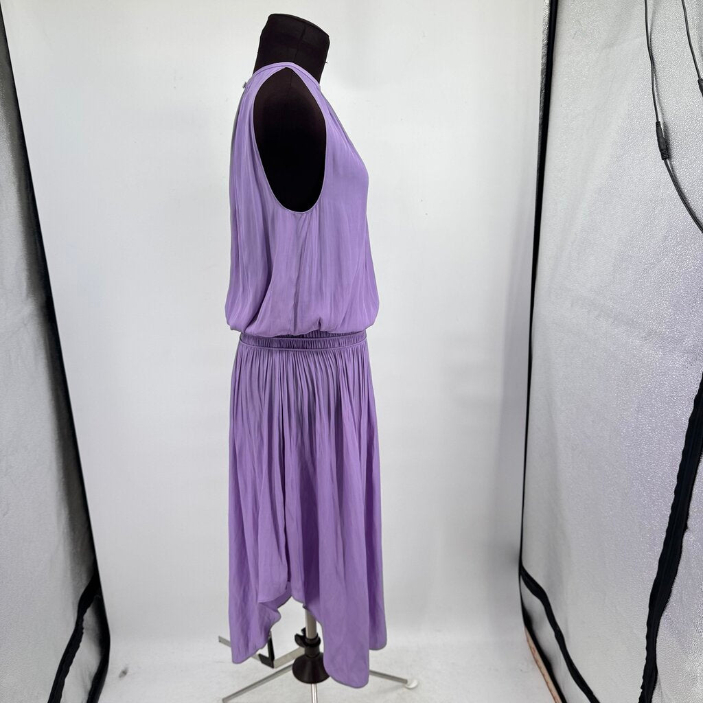 women Ramy Brook Audrey Smocked Waist Sleeveless Midi MSRP $425 Lavender Purple Dress S