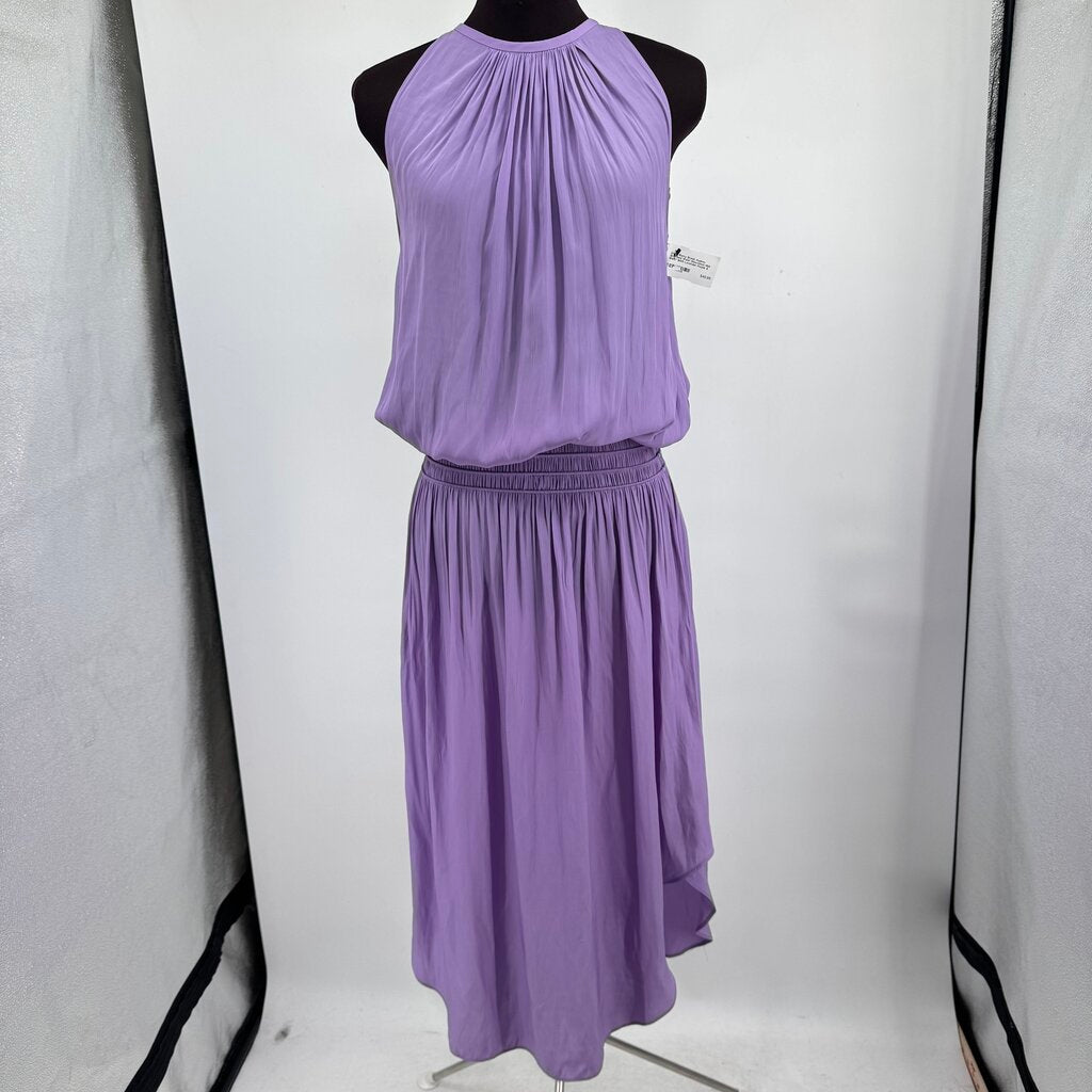 women Ramy Brook Audrey Smocked Waist Sleeveless Midi MSRP $425 Lavender Purple Dress S