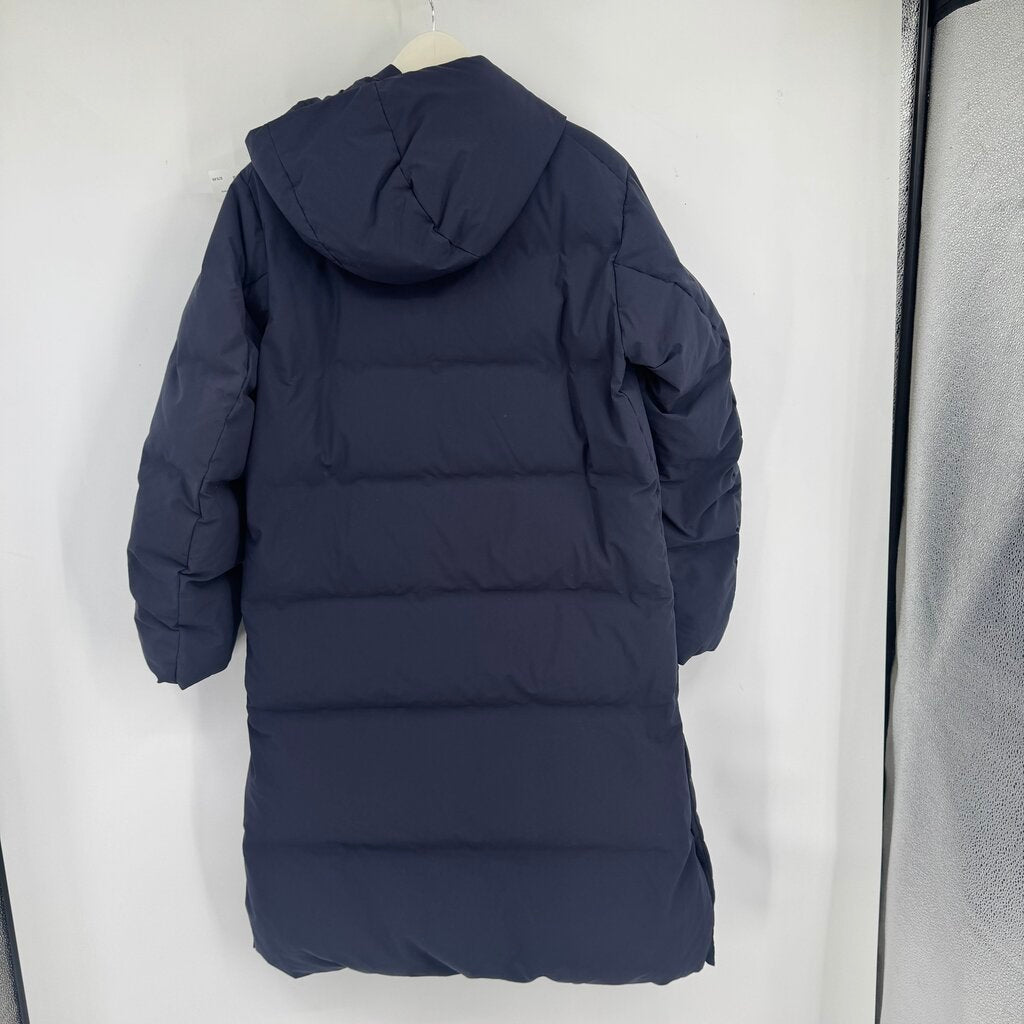 women Uniqlo Long Puffer Navy Blue Coat M