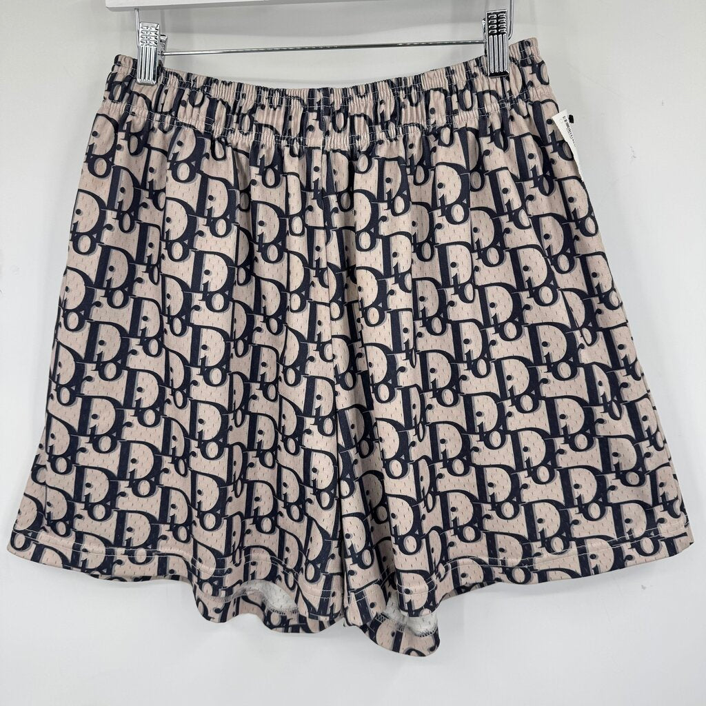 men Bravest Studios Dior Oblique Print Shorts Gray & Navy Blue Shorts 2XL
