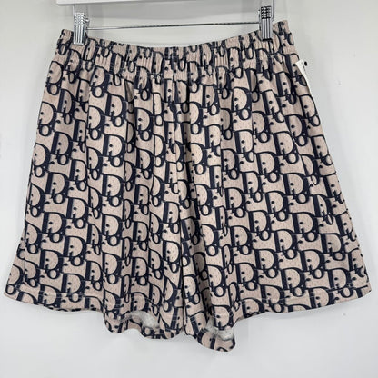 men Bravest Studios Dior Oblique Print Shorts Gray & Navy Blue Shorts 2XL