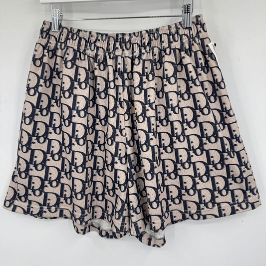 men Bravest Studios Dior Oblique Print Shorts Gray & Navy Blue Shorts 2XL