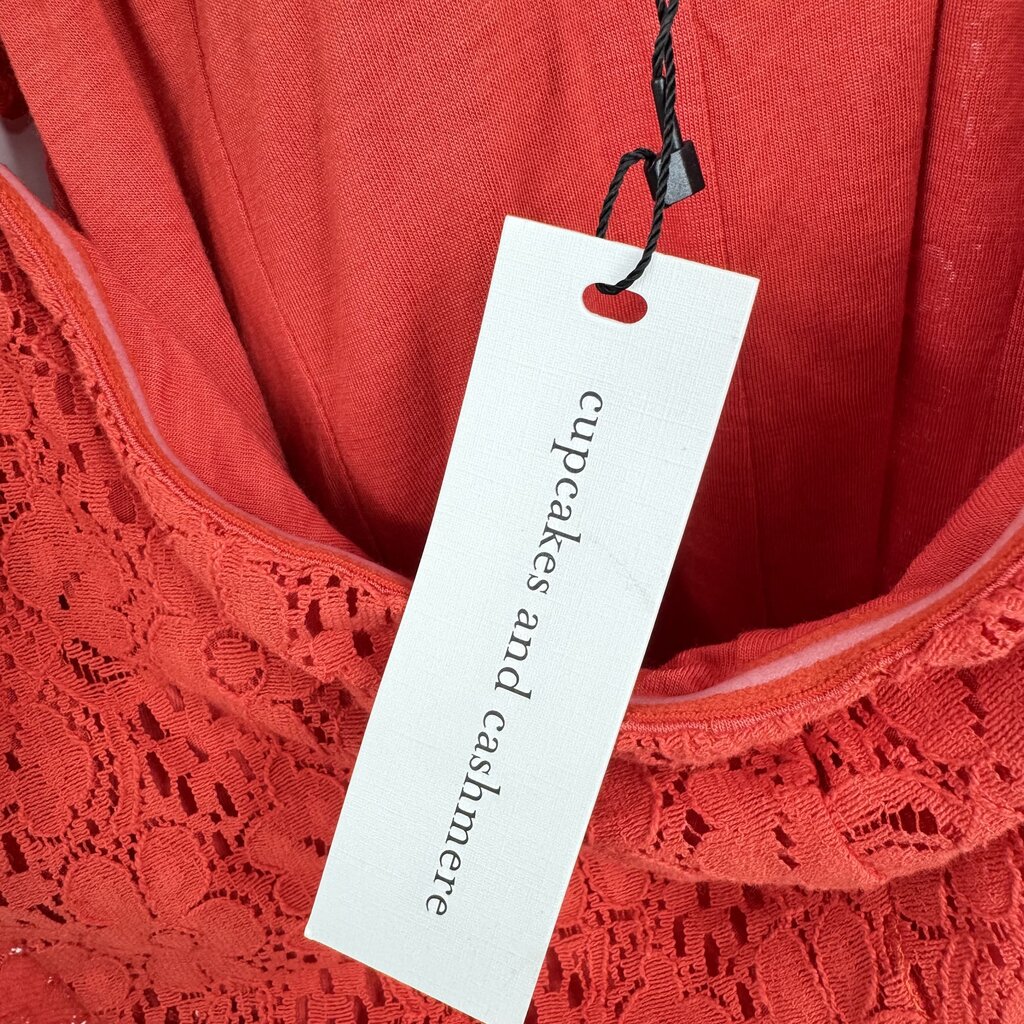 women Cupcakes and Cashmere NWT Lace One Shoulder Mini Aurora Red Dress 6