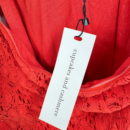 women Cupcakes and Cashmere NWT Lace One Shoulder Mini Aurora Red Dress 6