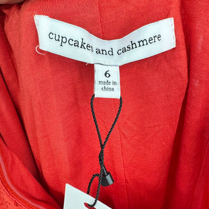 women Cupcakes and Cashmere NWT Lace One Shoulder Mini Aurora Red Dress 6