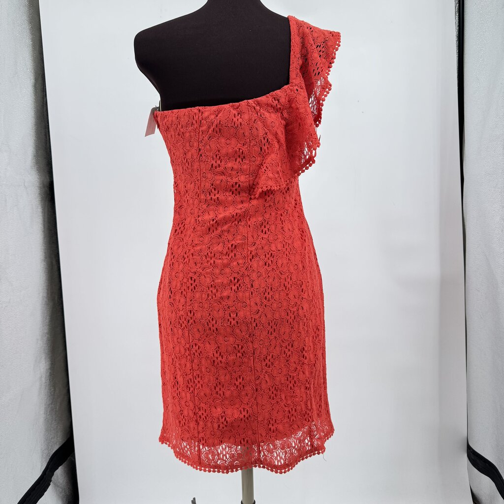 women Cupcakes and Cashmere NWT Lace One Shoulder Mini Aurora Red Dress 6