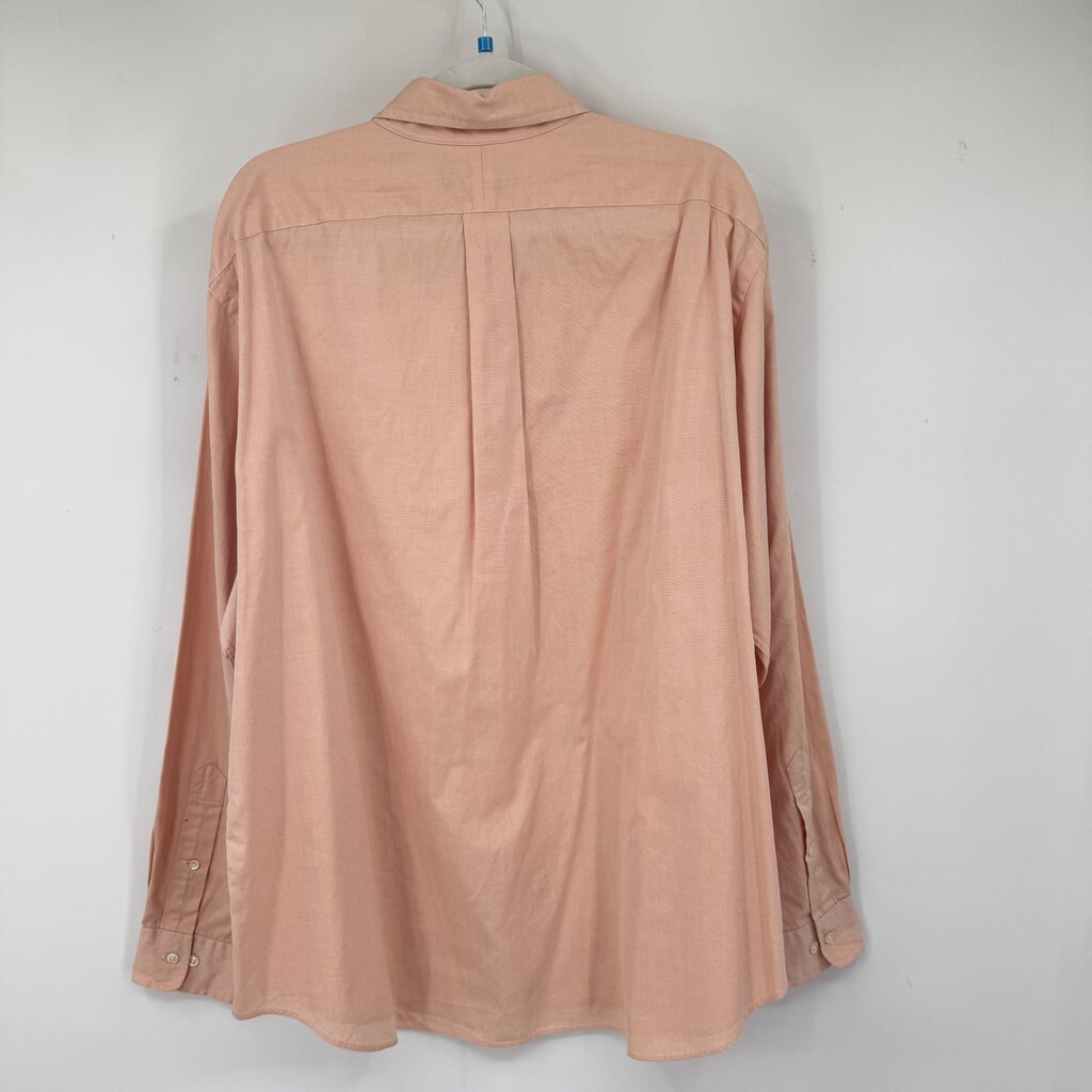 men Ralph Lauren Long Sleeve Button Down Peach Vintage 18 36/37