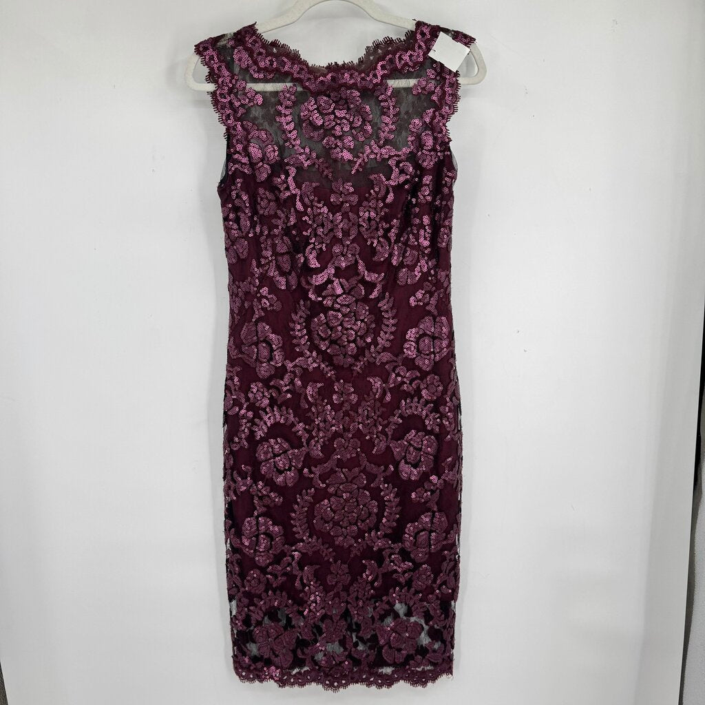 women Tadashi Sequined Cocktail Wine Dress 6