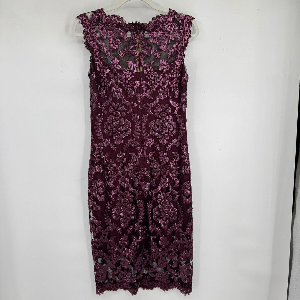 women Tadashi Sequined Cocktail Wine Dress 6