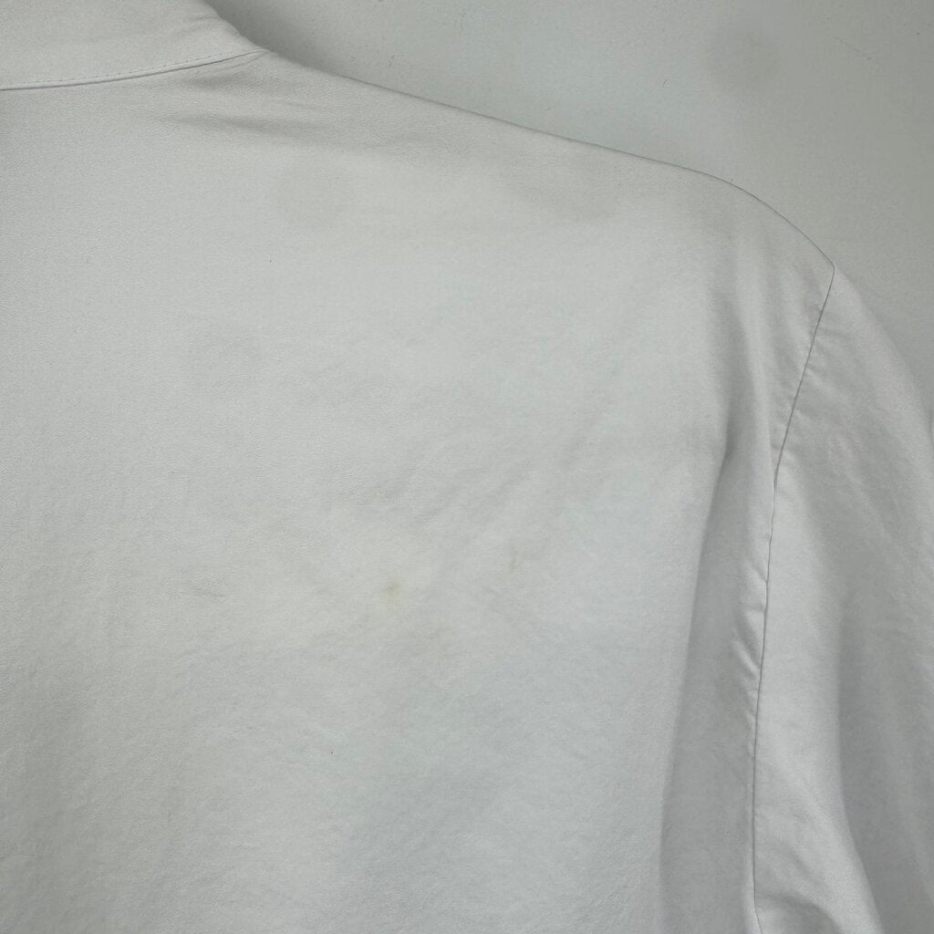 women Tibi V-Neck Button Front White Woven Top 12