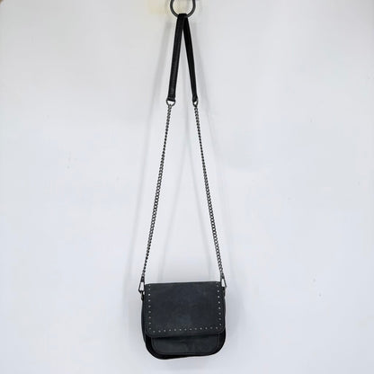women Rebecca Minkoff Suede Chain Strap Crossbody Gray Purse 7.5" x 7" x 1.5"