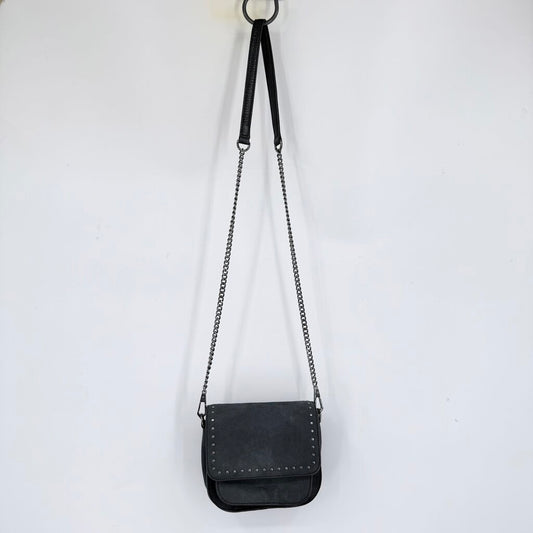 women Rebecca Minkoff Suede Chain Strap Crossbody Gray Purse 7.5" x 7" x 1.5"