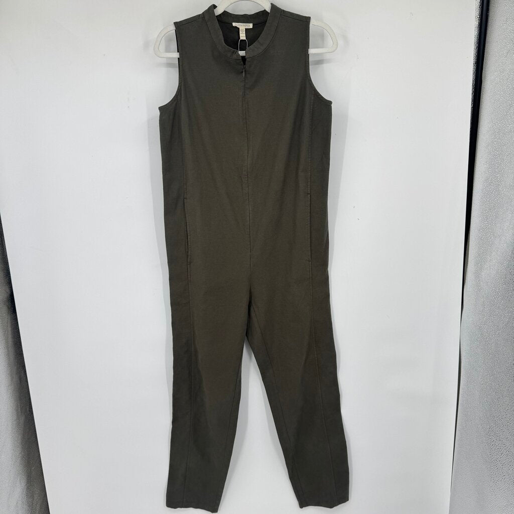 women Eileen Fisher NWOT Zip-Front Jumpsuit Olive Jumpsuit/Romper XXS