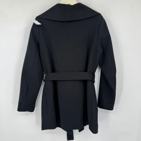 women Tahari Large Collar Belted Black Coat L