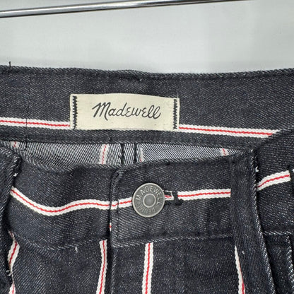 women Madewell Striped Demi Boot Black Pants 27/4