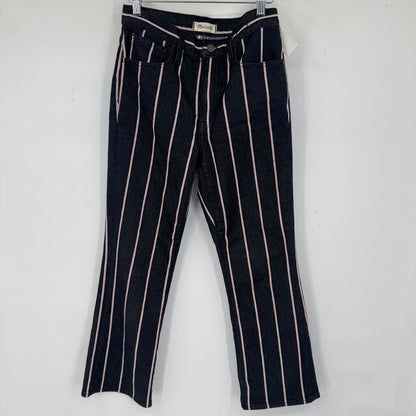 women Madewell Striped Demi Boot Black Pants 27/4