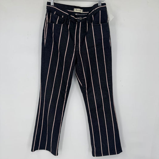 women Madewell Striped Demi Boot Black Pants 27/4