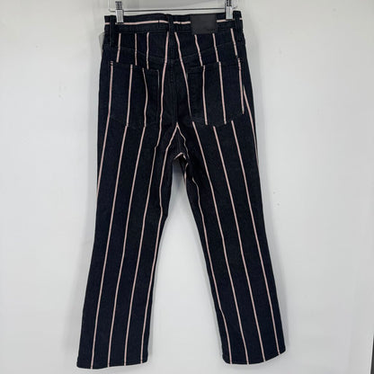 women Madewell Striped Demi Boot Black Pants 27/4