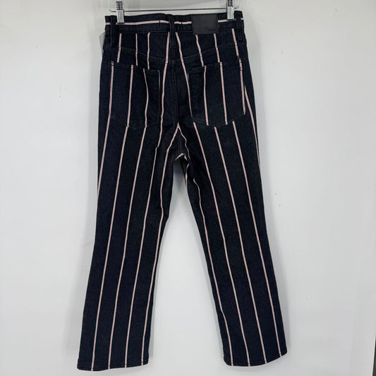 women Madewell Striped Demi Boot Black Pants 27/4