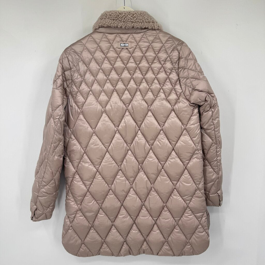 women Calvin Klein Diamond Quilted Puffer Champagne Jacket M