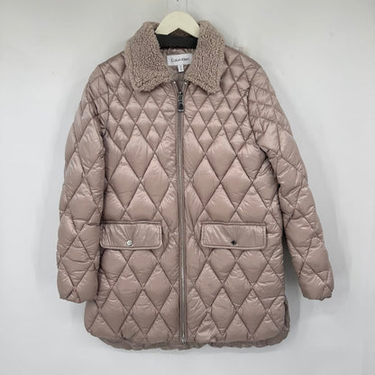 women Calvin Klein Diamond Quilted Puffer Champagne Jacket M