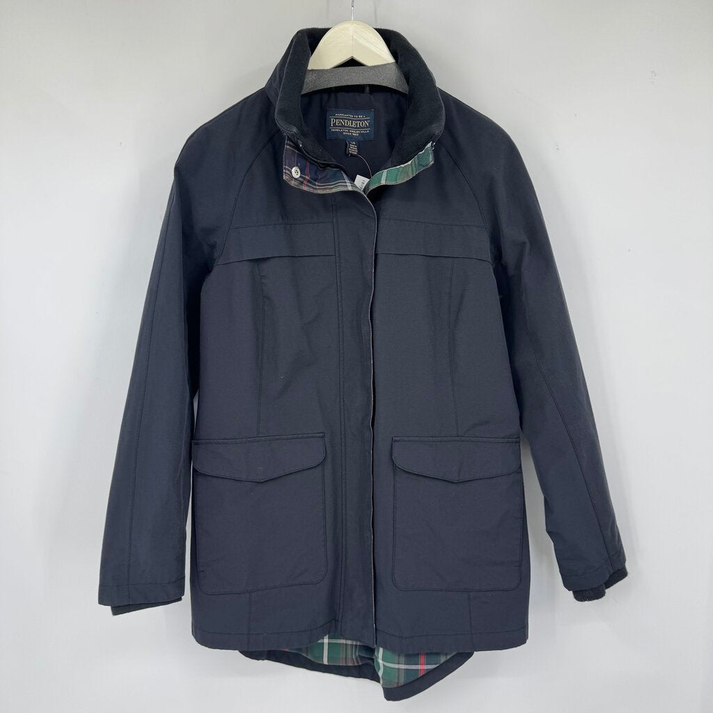 women Pendleton Water Resitant Full Zip Navy Blue Coat L