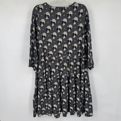 women Mata Traders NWT Bellini Long Sleeve Vase Cluster Graphite Dress XL