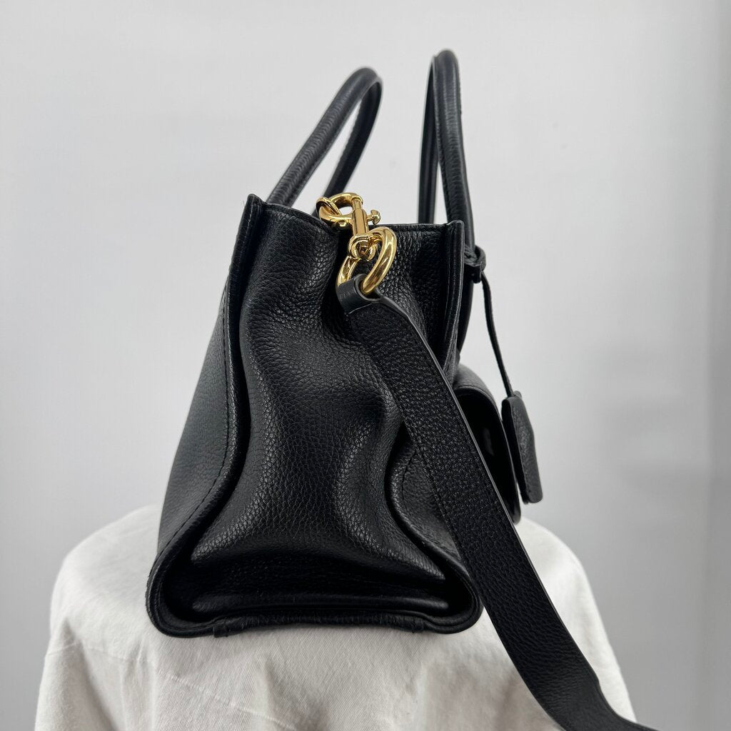 women Marc Jacobs Lock That Leather Tote/Satchel Black Purse