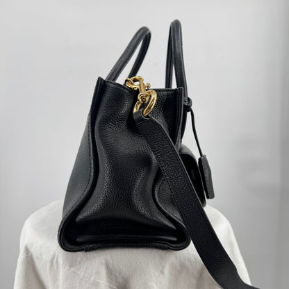 women Marc Jacobs Lock That Leather Tote/Satchel Black Purse