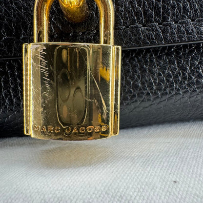 women Marc Jacobs Lock That Leather Tote/Satchel Black Purse