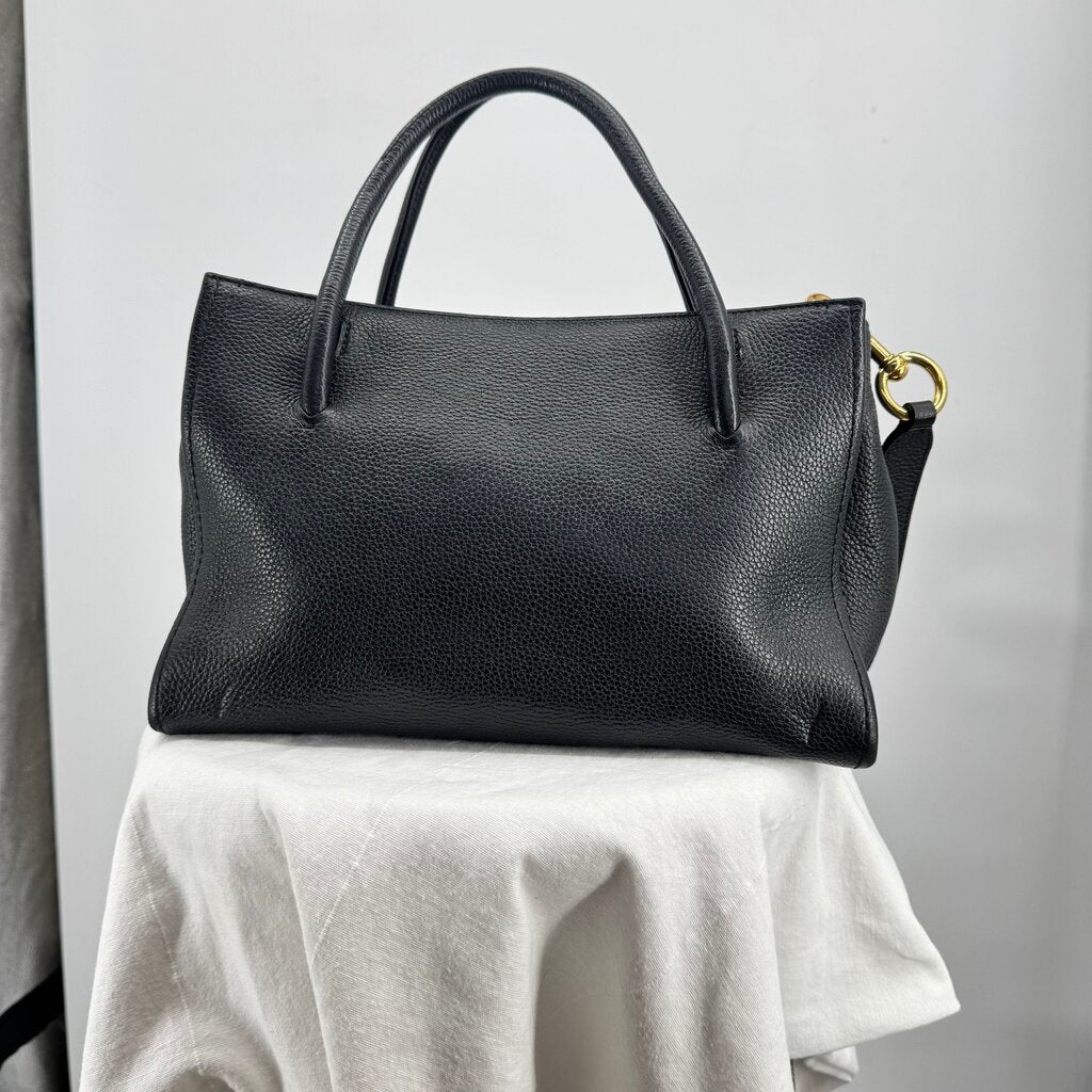 women Marc Jacobs Lock That Leather Tote/Satchel Black Purse